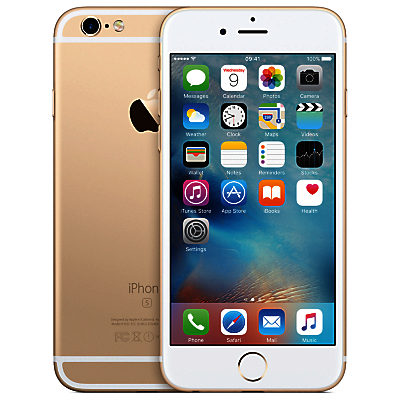 Apple iPhone 6s, iOS, 4.7, 4G LTE, SIM Free, 64GB Gold